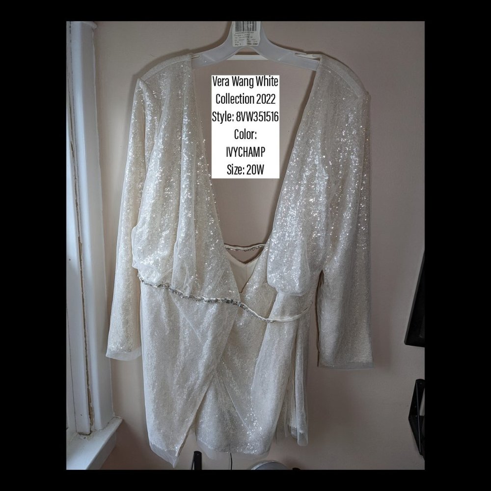 Vera Wang Ivory Champagne Sequin Bridal Dress